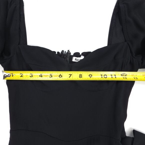 NEW Reformation Cammi Dress Black Whimsigoth Cottagecore Romantic French Girl 4 - Picture 3 of 6